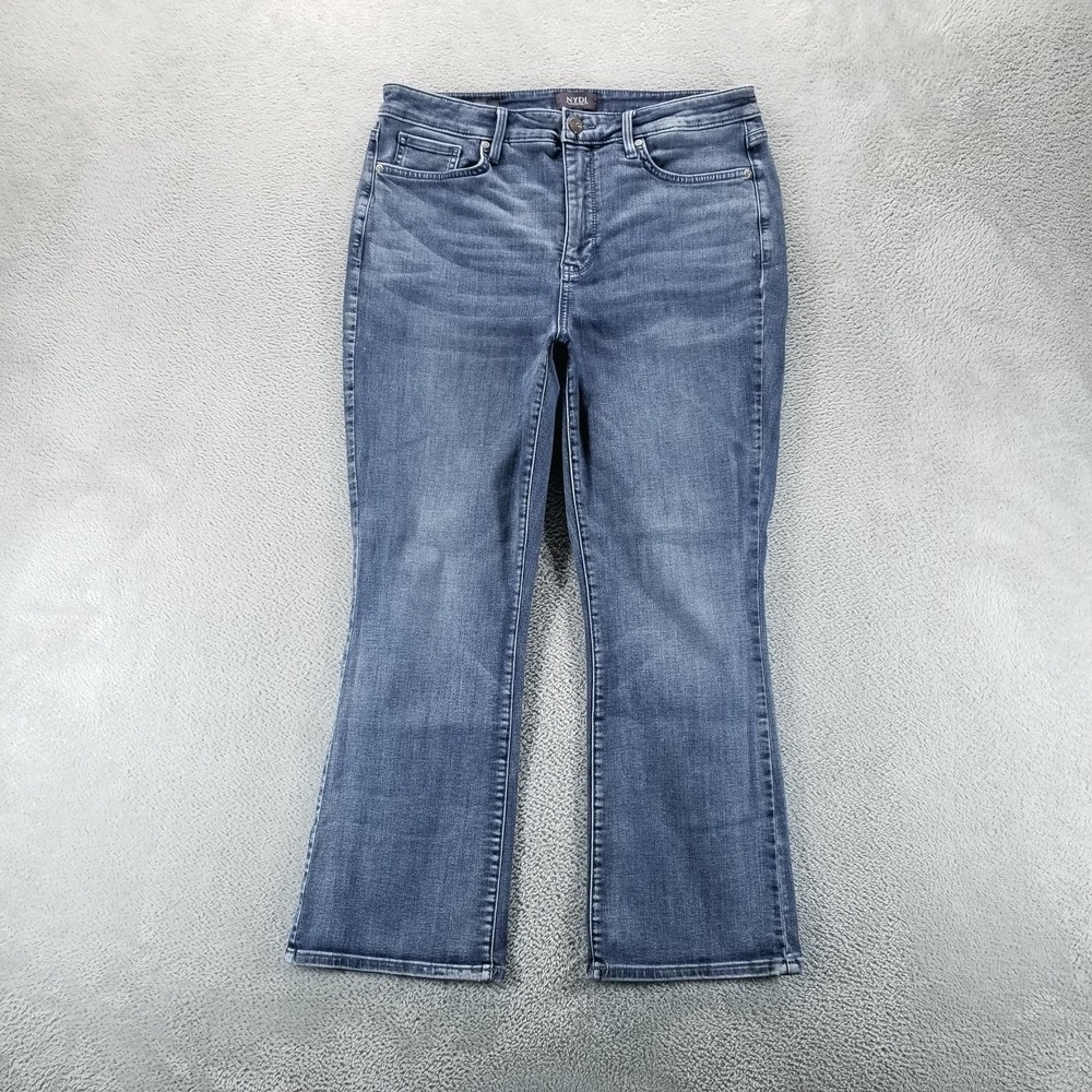 NYDJ Jeans Womens 10 Blue Slim Bootcut Mid Rise Cool Embrace Lift Tuck Stretch
